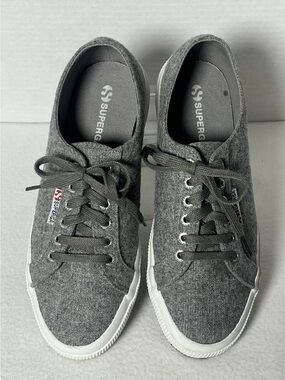Superga Men's Grey Felt Low-Top Sneakers